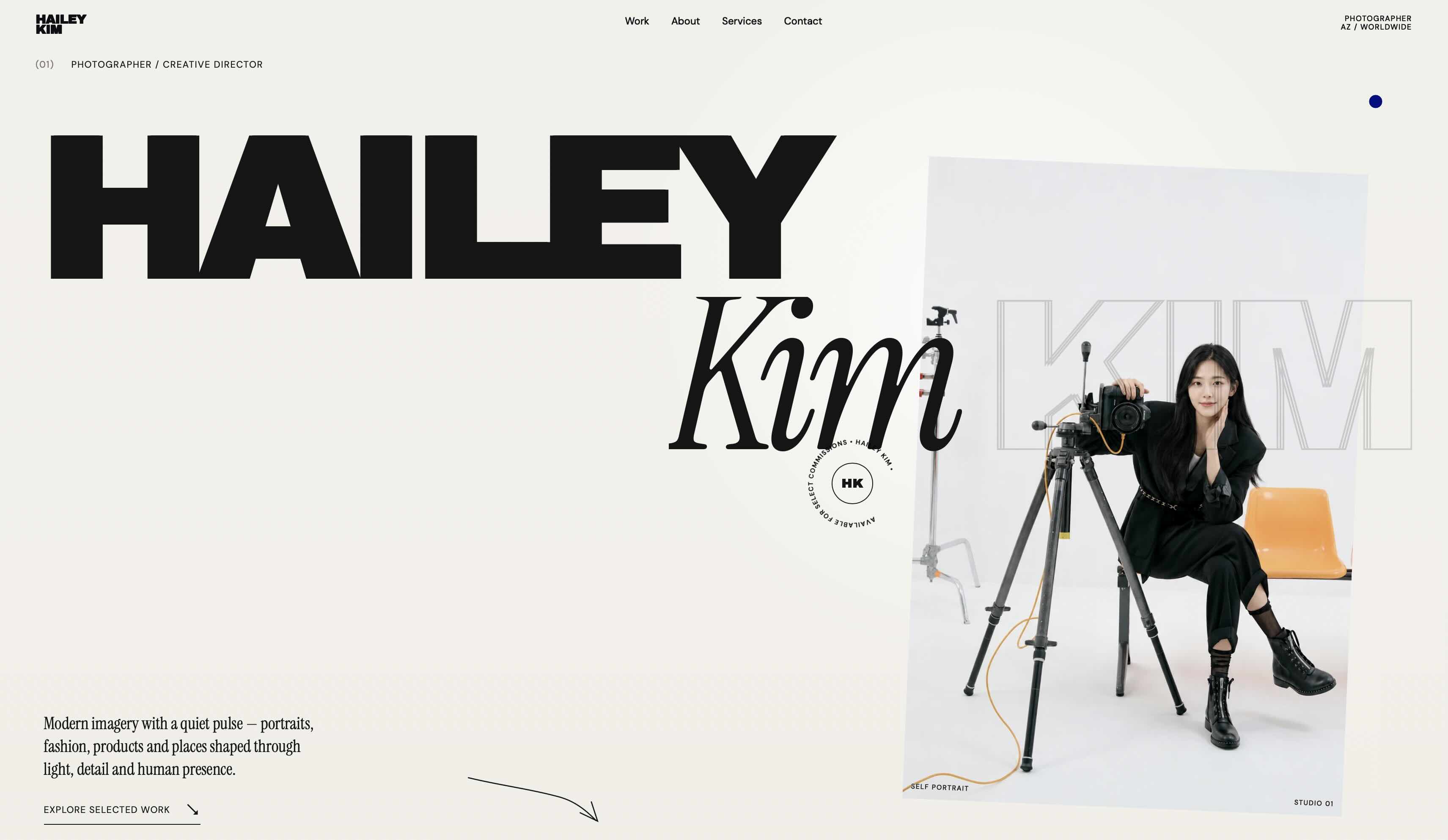 HAILEY KIM 웹사이트 대표 화면