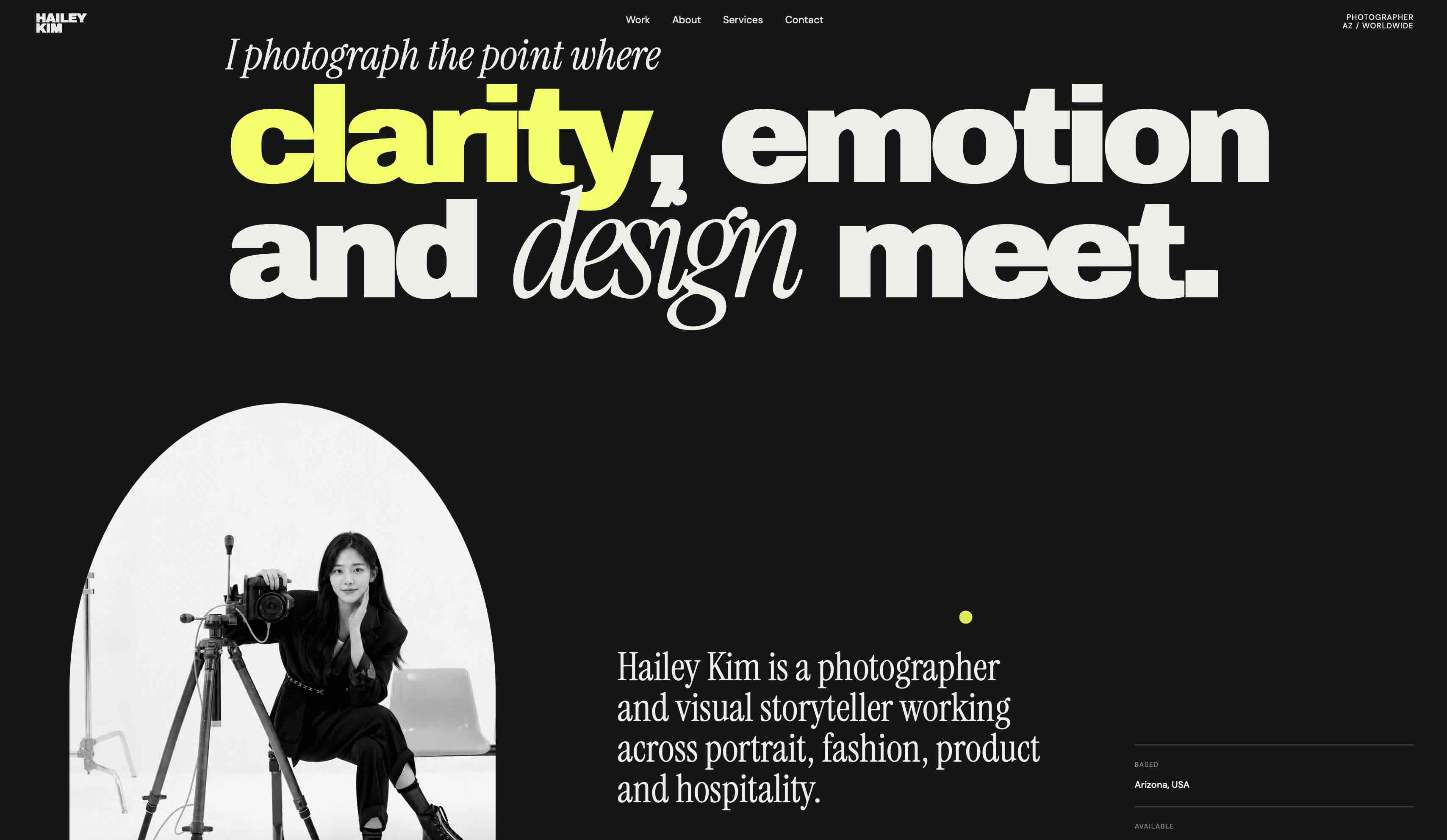 HAILEY KIM 웹사이트 상세 디자인